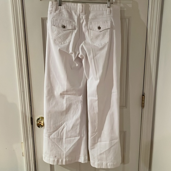 Cache size 12 white high waist  wide leg jeans trouser style with stretch - Picture 1 of 13